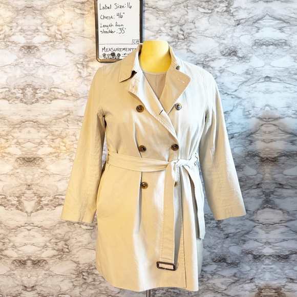 J. Crew Khaki Cream Trench Coat - Picture 11 of 11